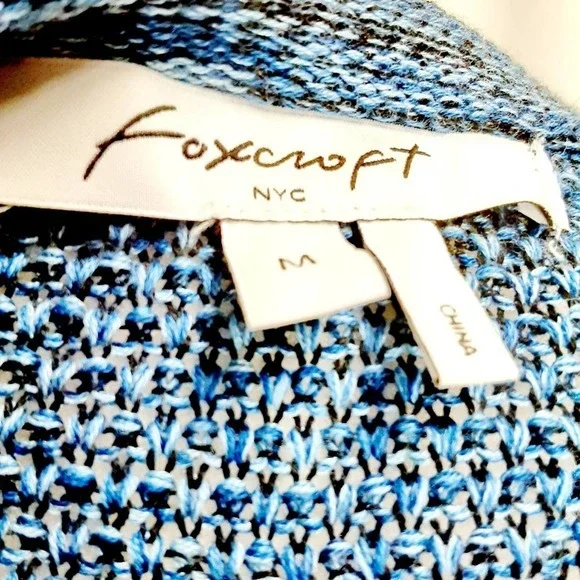 Foxcroft Knit Blue‎ Cardigan Medium - Picture 6 of 6